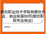 廊坊职业技术学院有哪些专业，就业前景如何(廊坊职院专业就业)