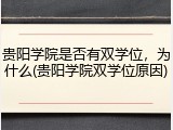 贵阳学院是否有双学位，为什么(贵阳学院双学位原因)