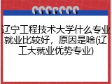 辽宁工程技术大学什么专业就业比较好，原因是啥(辽工大就业优势专业)