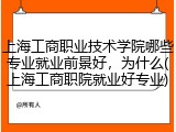 上海工商职业技术学院哪些专业就业前景好，为什么(上海工商职院就业好专业)