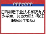 江西制造职业技术学院有多少学生，师资力量如何(江职院师生概况)