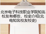 北京电子科技职业学院知名校友有哪些，校史介绍(北电知名校友校史)