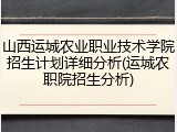山西运城农业职业技术学院招生计划详细分析(运城农职院招生分析)