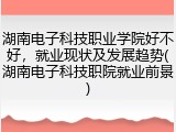 湖南电子科技职业学院好不好，就业现状及发展趋势(湖南电子科技职院就业前景)