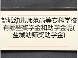 盐城幼儿师范高等专科学校有哪些奖学金和助学金呢(盐城幼师奖助学金)