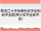 黑龙江大学有哪些奖学金和助学金呢(黑大奖学金助学金)