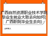 广西自然资源职业技术学院毕业生就业大致去向如何(广西职院毕业生去向)
