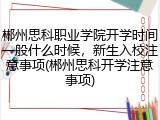 郴州思科职业学院开学时间一般什么时候，新生入校注意事项(郴州思科开学注意事项)