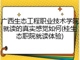 广西生态工程职业技术学院就读的真实感觉如何(桂生态职院就读体验)