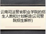 云南司法警官职业学院的招生人数和计划解读(云司警院招生解析)