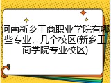河南新乡工商职业学院有哪些专业，几个校区(新乡工商学院专业校区)
