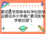 漯河医学高等专科学校到毕业要花多少学费("漯河医专学费总额")