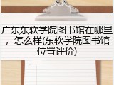 广东东软学院图书馆在哪里，怎么样(东软学院图书馆位置评价)