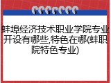 蚌埠经济技术职业学院专业开设有哪些,特色在哪(蚌职院特色专业)