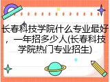 长春科技学院什么专业最好，一年招多少人(长春科技学院热门专业招生)