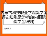 内蒙古科技职业学院奖学金评定细则是怎样的(内职院奖学金细则)