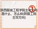 陕西服装工程学院主攻方向是什么，怎么样(陕服工院主攻方向)
