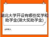 湖北大学开设有哪些奖学和助学金(湖大奖助学金)