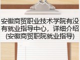 安徽商贸职业技术学院有没有就业指导中心，详细介绍(安徽商贸职院就业指导)