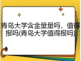 青岛大学含金量量吗，值得报吗(青岛大学值得报吗)