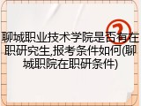 聊城职业技术学院是否有在职研究生,报考条件如何(聊城职院在职研条件)
