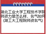 湖北工业大学工程技术学院师资力量怎么样，名气如何(湖工大工程院师资名气)
