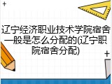辽宁经济职业技术学院宿舍一般是怎么分配的(辽宁职院宿舍分配)