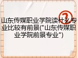 山东传媒职业学院读什么专业比较有前景("山东传媒职业学院前景专业")