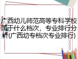广西幼儿师范高等专科学校属于什么档次，专业排行分析(广西幼专档次专业排行)