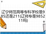 辽宁师范高等专科学校是985还是211(辽师专是985211吗)