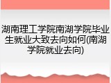 湖南理工学院南湖学院毕业生就业大致去向如何(南湖学院就业去向)
