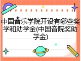 中国音乐学院开设有哪些奖学和助学金(中国音院奖助学金)