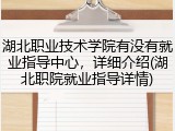 湖北职业技术学院有没有就业指导中心，详细介绍(湖北职院就业指导详情)