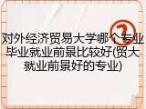 对外经济贸易大学哪个专业毕业就业前景比较好(贸大就业前景好的专业)
