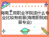 海南工商职业学院读什么专业比较有前景(海南职院前景专业)