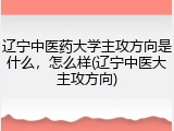 辽宁中医药大学主攻方向是什么，怎么样(辽宁中医大主攻方向)