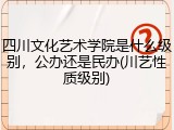 四川文化艺术学院是什么级别，公办还是民办(川艺性质级别)