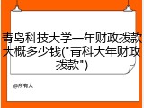 青岛科技大学一年财政拨款大概多少钱("青科大年财政拨款")