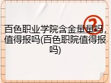 百色职业学院含金量量吗，值得报吗(百色职院值得报吗)