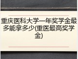 重庆医科大学一年奖学金最多能拿多少(重医最高奖学金)