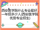 西安医学院什么专业最好，一年招多少人(西安医学院优势专业招生)