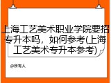 上海工艺美术职业学院要招专升本吗，如何参考(上海工艺美术专升本参考)