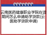 云南医药健康职业学院在读期间怎么申请助学贷款(云医助学贷款申请)