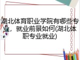 湖北体育职业学院有哪些专业，就业前景如何(湖北体职专业就业)