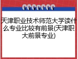 天津职业技术师范大学读什么专业比较有前景(天津职大前景专业)