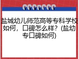 盐城幼儿师范高等专科学校如何，口碑怎么样？(盐幼专口碑如何)