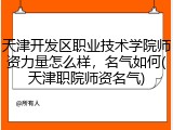 天津开发区职业技术学院师资力量怎么样，名气如何(天津职院师资名气)