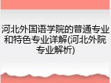 河北外国语学院的普通专业和特色专业详解(河北外院专业解析)