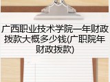 广西职业技术学院一年财政拨款大概多少钱(广职院年财政拨款)