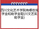 四川文化艺术学院有哪些奖学金和助学金呢(川文艺奖助学金)